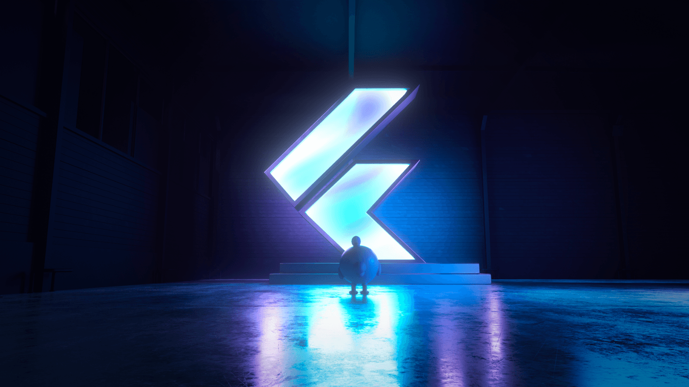 Google Flutter Logo Illuminated