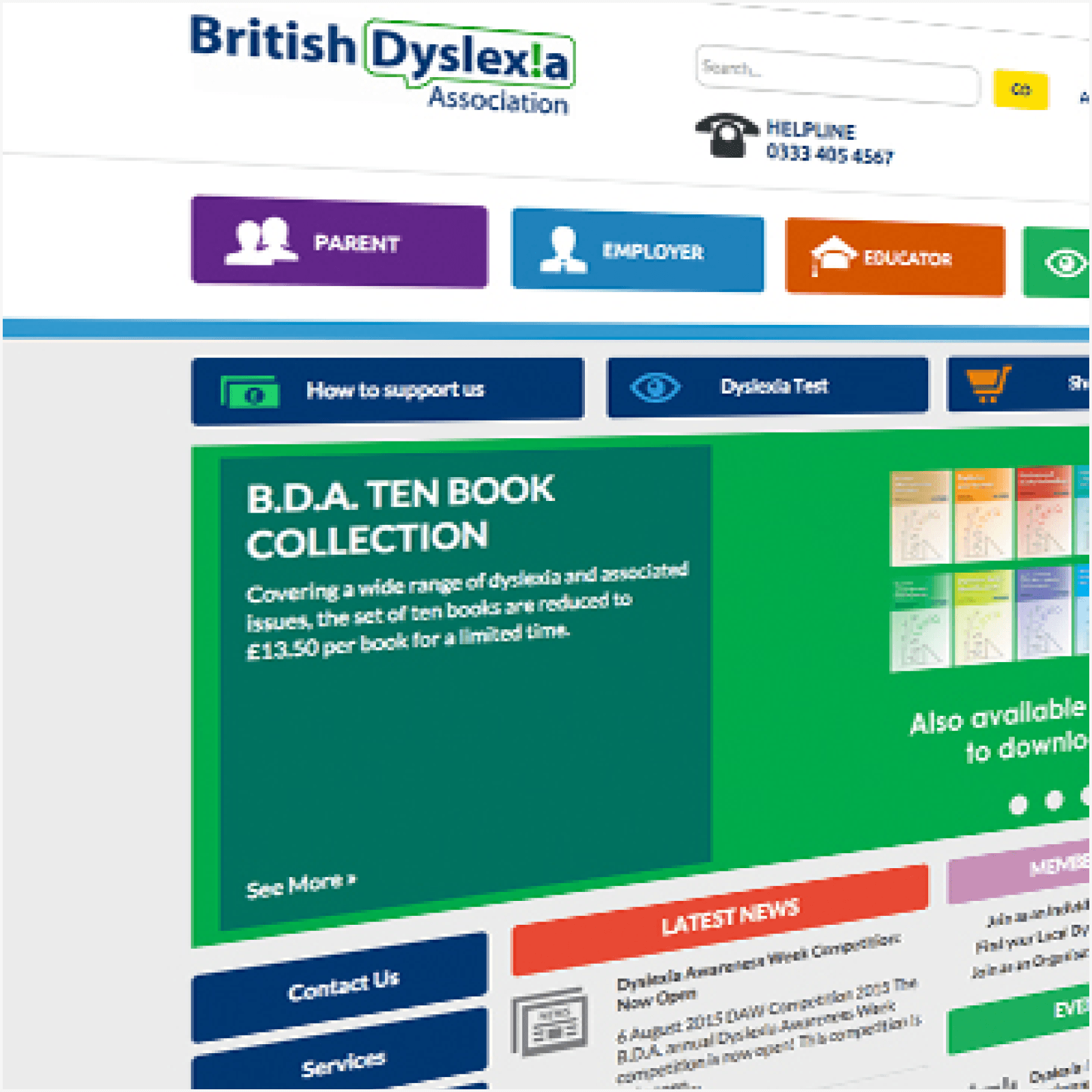 British dyslexia website homepage