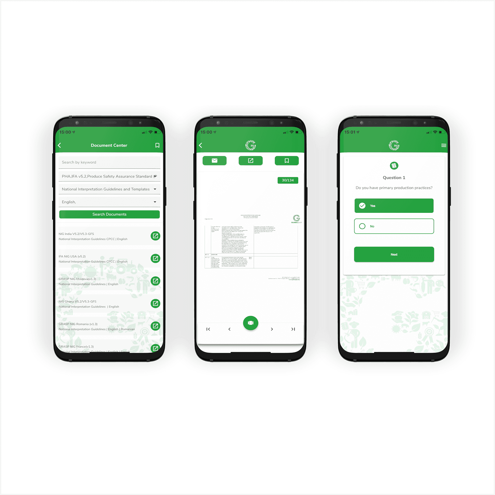 Global GAP Mobile app on phones