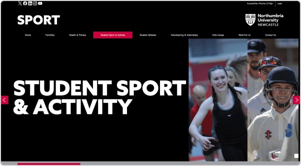 Northumbria Sport Website 2