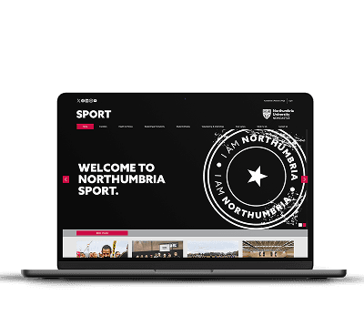 Northumbria Sport website mockup macboo