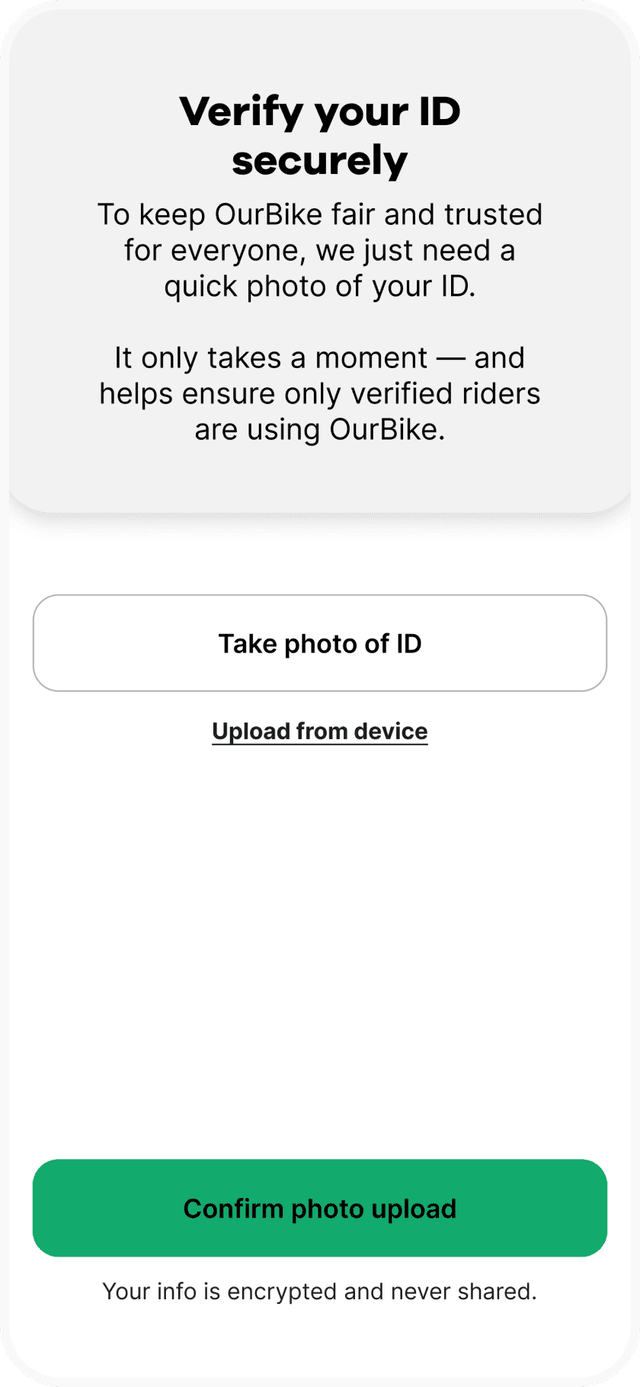 Our Bike App ID Verification
