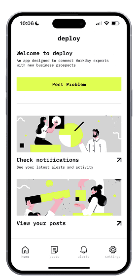 DEploy app homescreen
