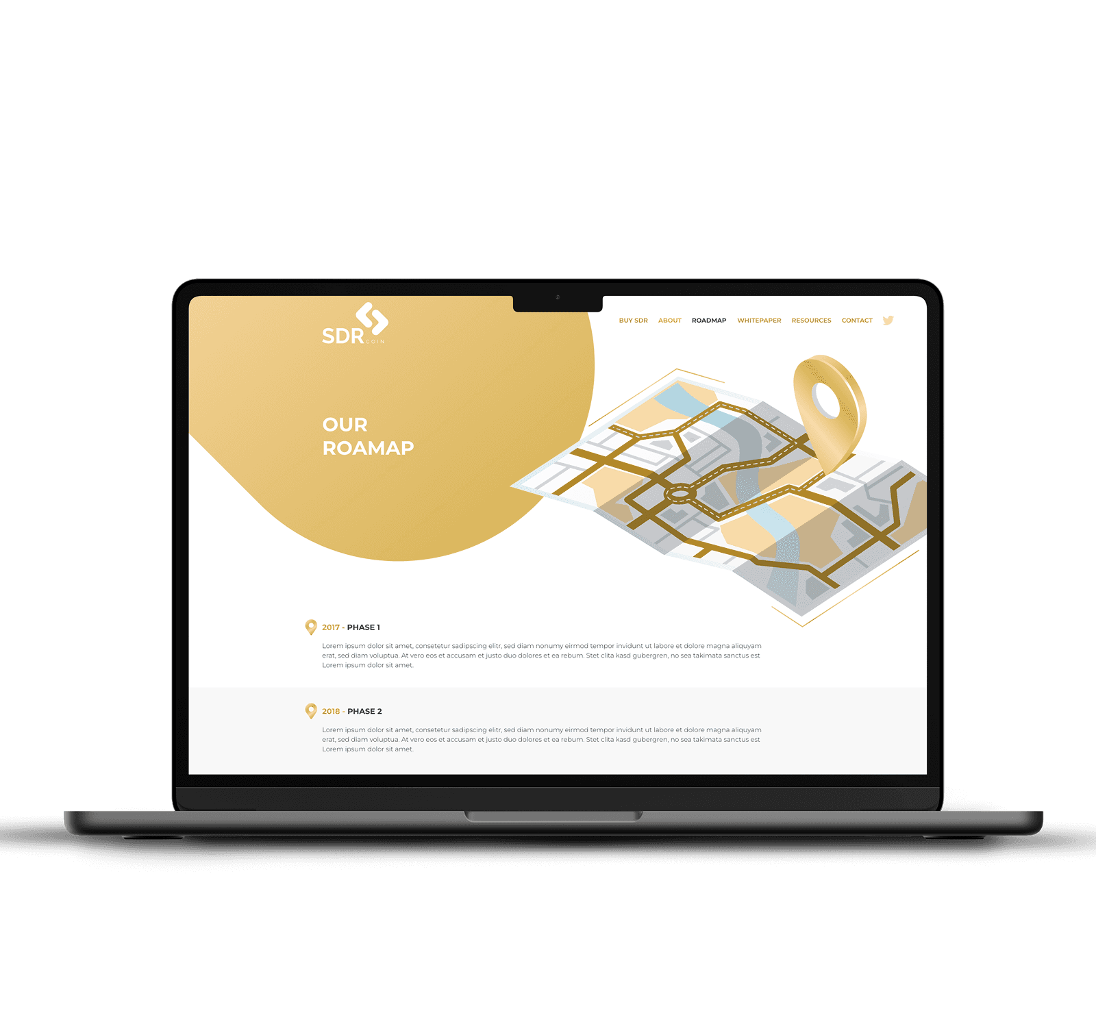 SDR Coin website on Macbook