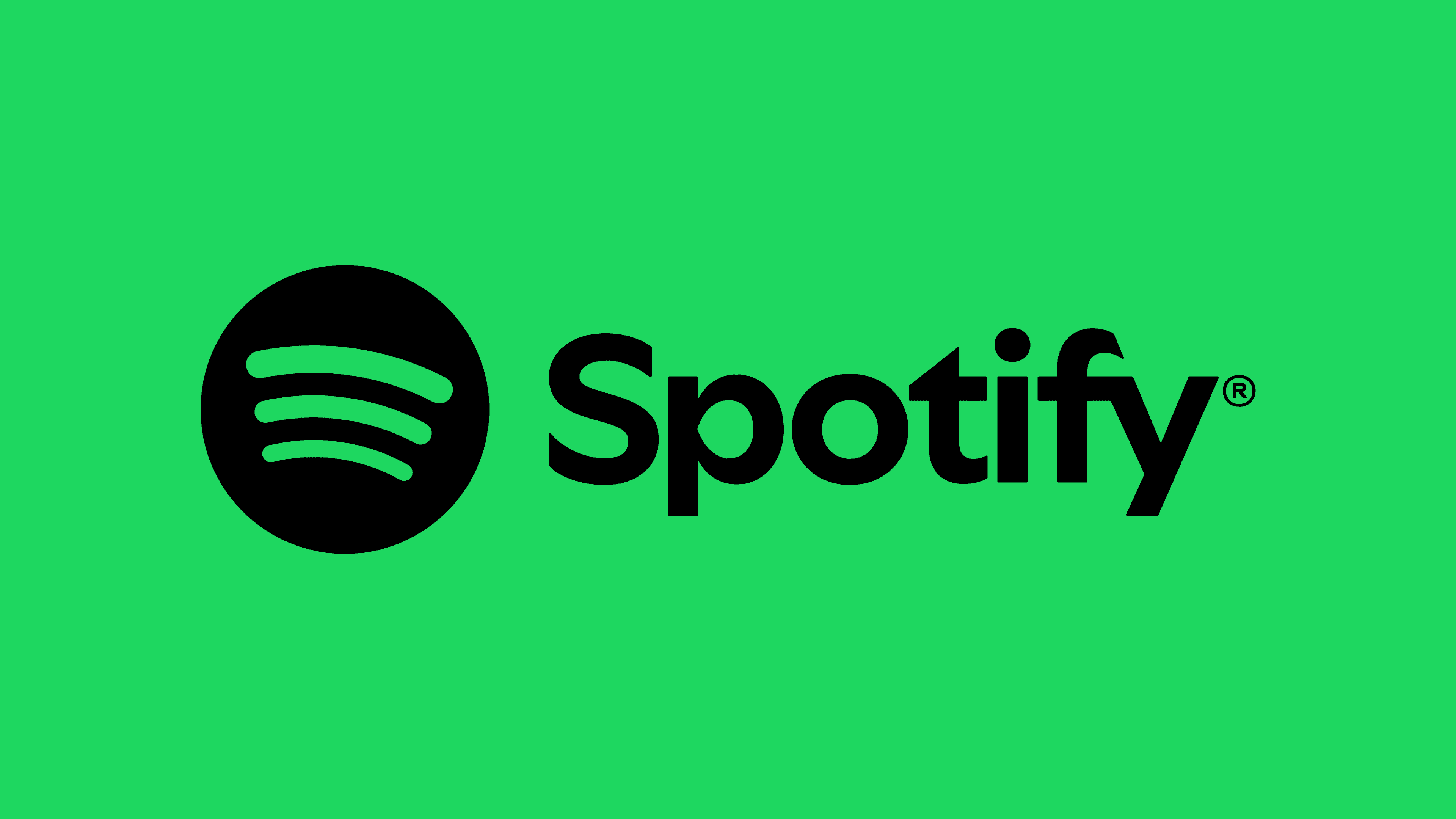 Black Spotify logo on green background