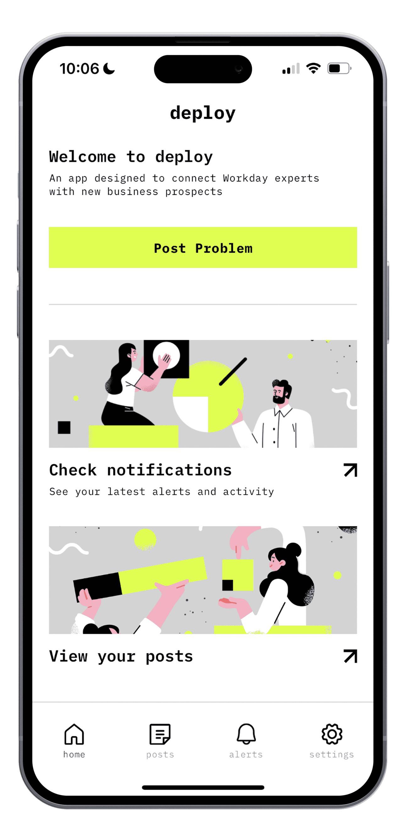 DEploy app homescreen