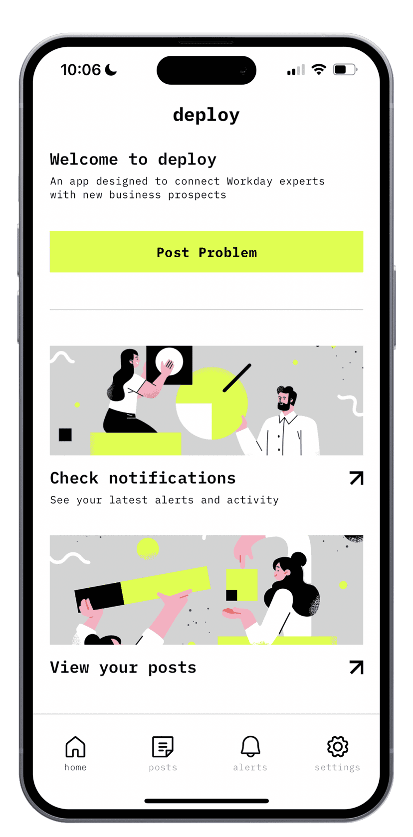 DEploy app homescreen