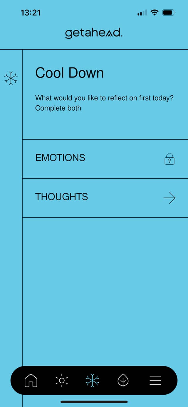 Getahead Mindset app interface