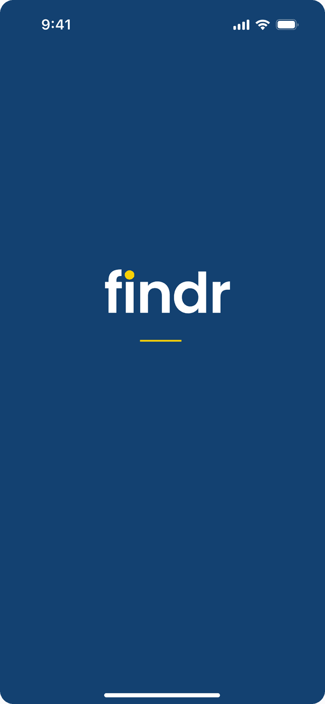 Findr App Homescreen