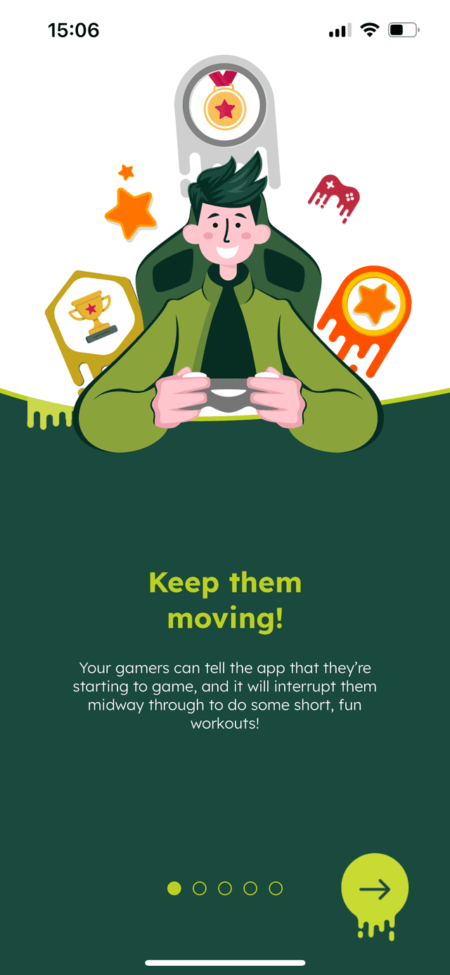 Sweaty Gamer app screen