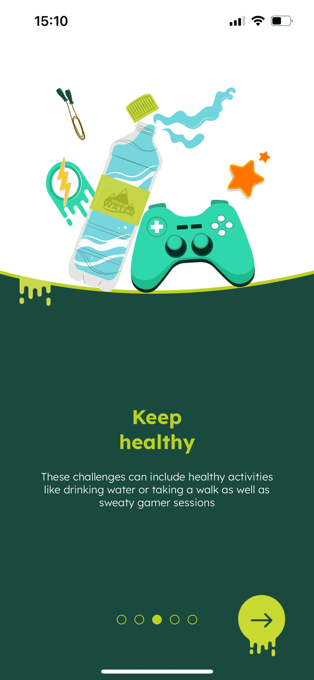 Sweaty gamer app screen