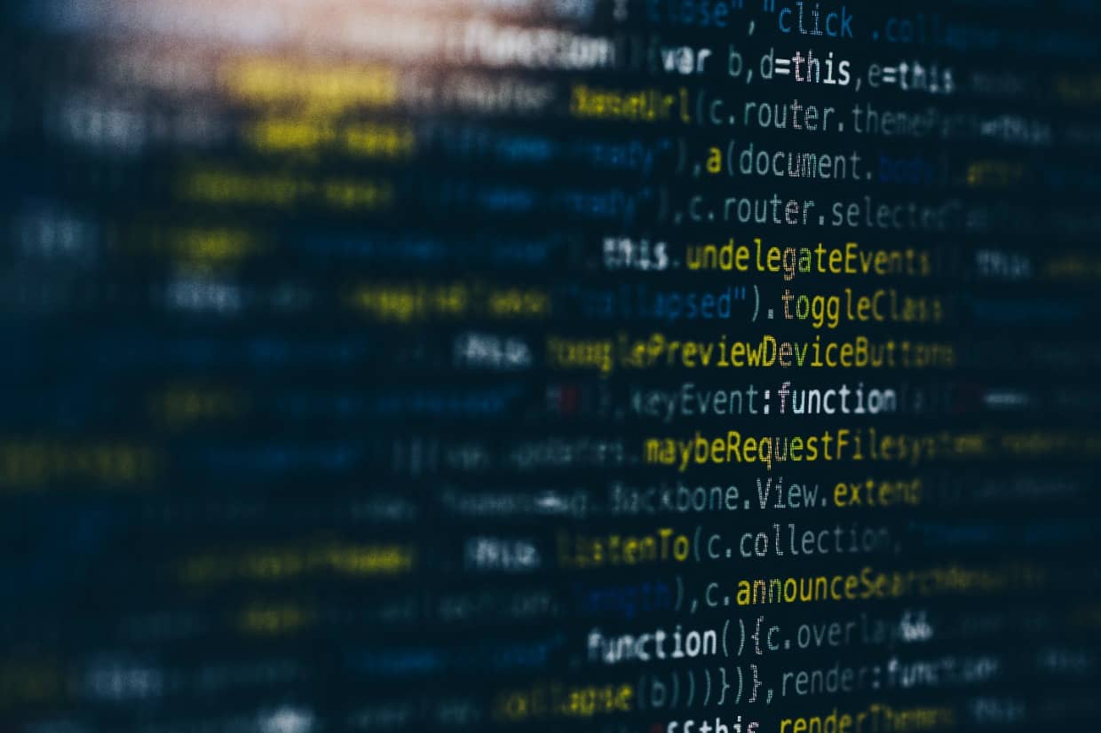 Code on a screen