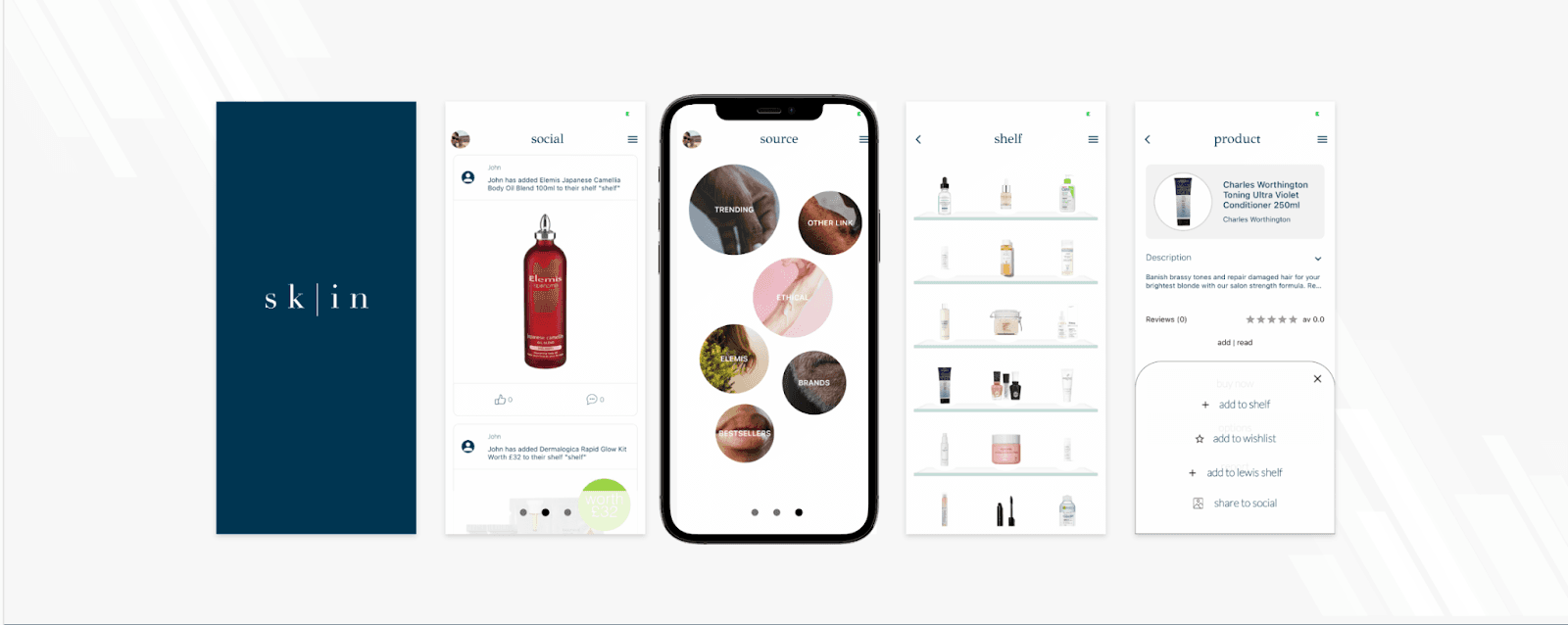 SKIN App on iphone mockup
