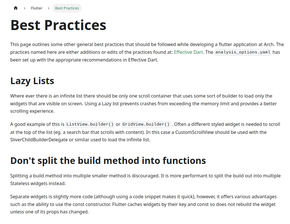Coding best practice
