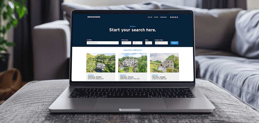 Idris estates on laptop mockup