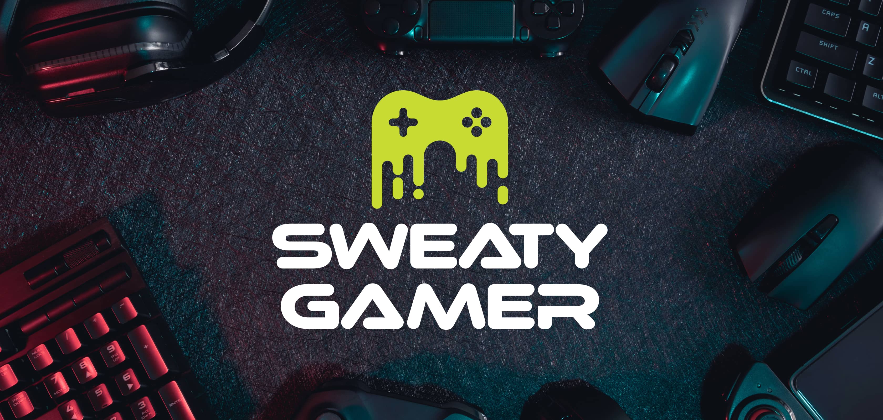 Sweaty Gamer Logo on background